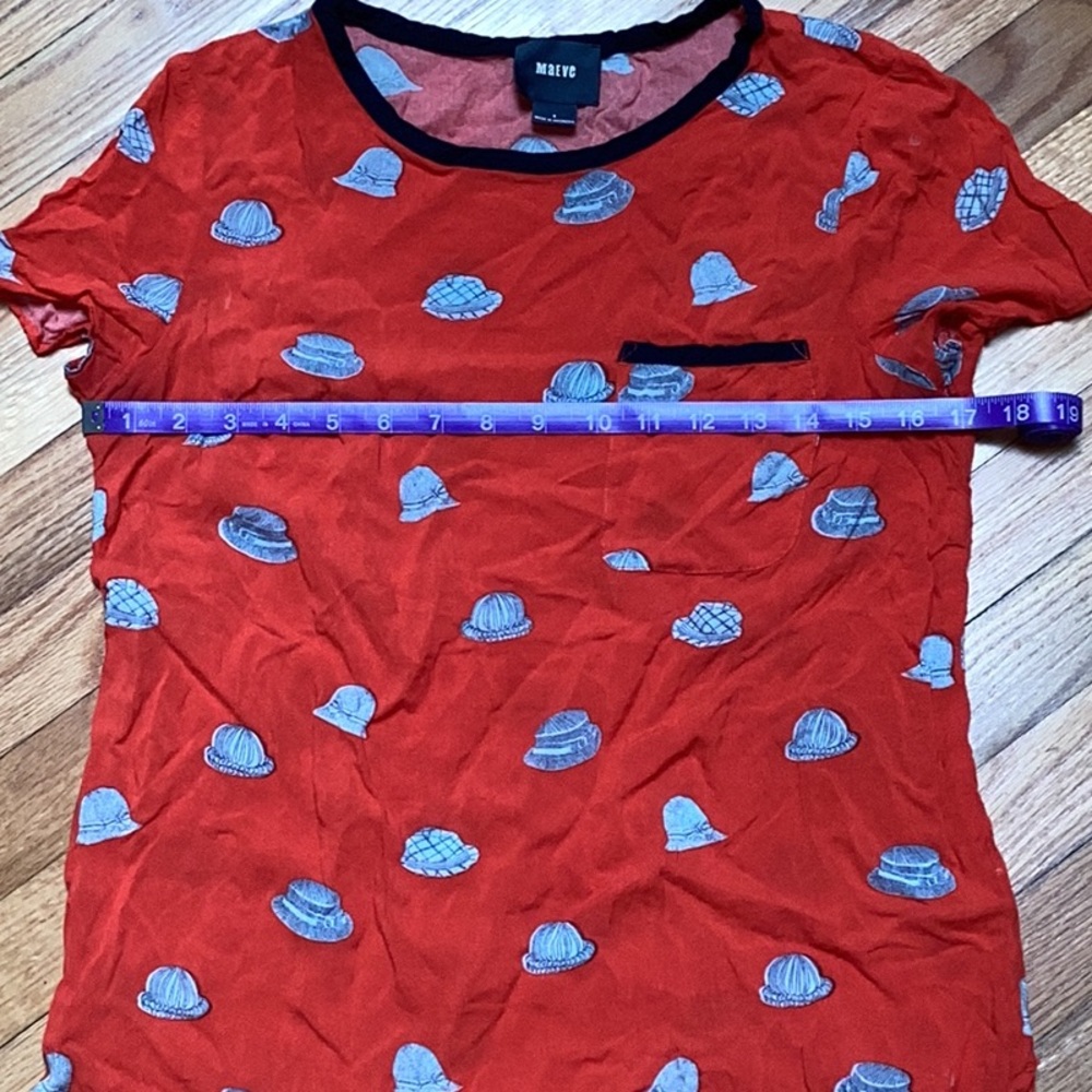 Maeve Anthropologie Printmaker Hat novelty top size 4 - Picture 8 of 9